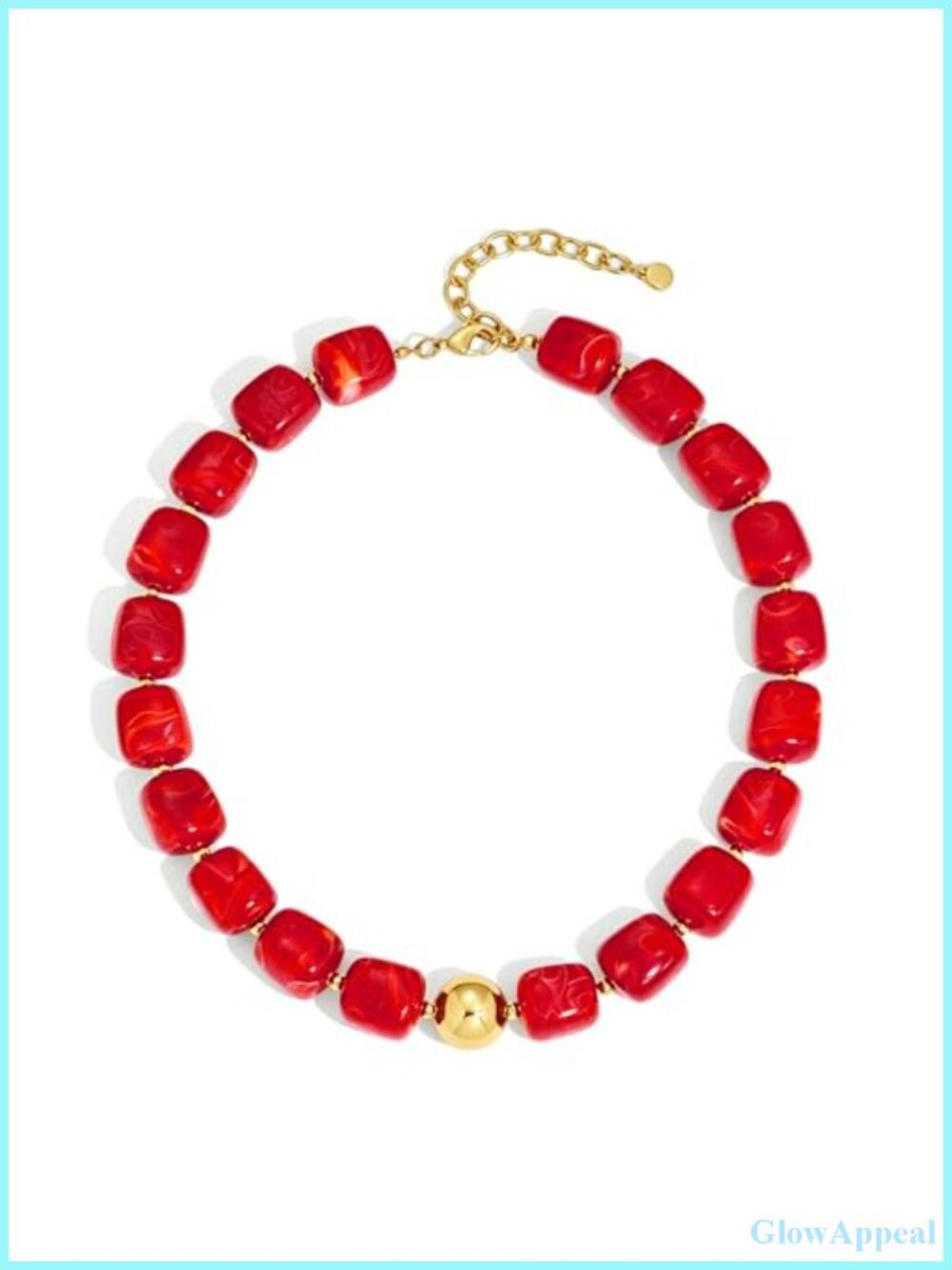 Chunky Resin Beaded Statement Necklace Adjustable Lobster Clasp Boho